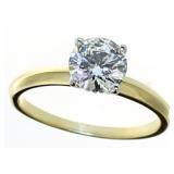 14kt Gold Brilliant 1.00 ct Lab Diamond Solitaire