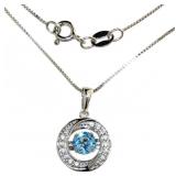 Natural Blue Topaz Dancing Necklace