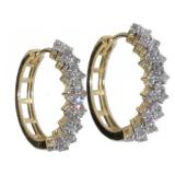 10kt Gold Brilliant 1/2 ct Diamond Hoop Earrings