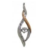 10kt Rose Gold & Sterling Silver Diamond Necklace