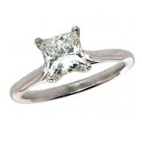 14k Gold Princess Cut 1.18 ct VS1 Lab Diamond Ring