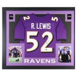 Autographed Ray Lewis Custom Framed Jersey