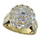 14kt Gold Round Brilliant 3.75 ct Diamond Ring