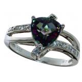 Pear Cut 2.68 ct Mystic Topaz & Diamond Ring