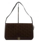 GIVENCHY Brown Seude & Leather Shoulder Bag