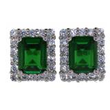 Emerald Cut 5.50 ct Emerald Earrings