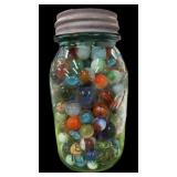 Blue Atlas Quart Jar Marbles