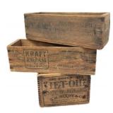 (3) Wooden Advertising Box
