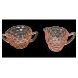 Pink Fostoria Cream & Sugar