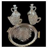 Gold Trim Tray wï¿½ Sugar & Creamer and Oil &