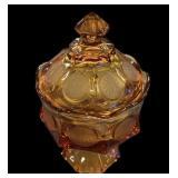 Fostoria Coin Glass Amber Candy Dish