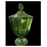 10.5 ï¿½ Viking Glass Green Candy Dish