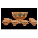 Fire King Punch Bowl, Base & 8 Cups
