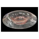 Etched Pink Depression Flip Bowl