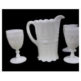 Vintage 50s Kemple Dew Drop & Lace Pitcher & 4