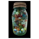 Blue Atlas Quart Jar Marbles