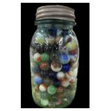 Blue Atlas Quart Jar Marbles