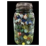 Blue Atlas Quart Jar Marbles