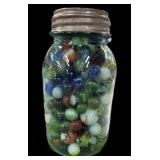 Blue Atlas Quart Jar Marbles