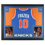 Autographed Walt Frazier Custom Framed Jersey