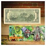 Autographed Incredible Hulk Bruce Banner $2 Bill