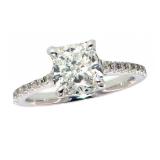 14k Gold 2.23 ct Cushion Lab Diamond Ring