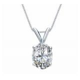 14k Gold 2.13 ct Oval Lab Diamond Pendant