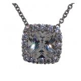 Cushion Cut 4.50 ct White Topaz Necklace