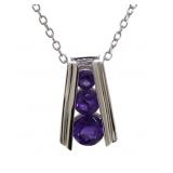 Genuine African Amethyst Graduated Necklace