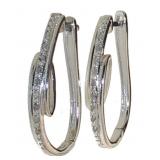 Quality Elongated Hoop Diamond Earrings