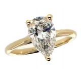 14k Gold 2.16 ct Pear Shape Lab Diamond Ring