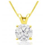 14k Gold 2.08 ct Round VS2 Lab Diamond Pendant