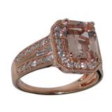 14k Rose Gold 2.57 ct Morganite & Diamond Ring