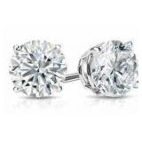 14kt Gold Round 2.00 ct Lab Diamond Stud Earrings