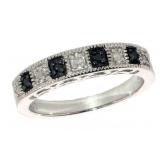 Quality Natural Black & White Diamond Band