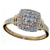 10kt Rose Gold Cushion Cut 1/3 ct Diamond Ring