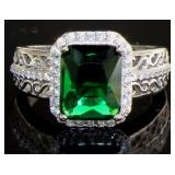 Step Cut 4.25 ct Emerald Designer Ring