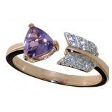 Trillion Cut Amethyst Arrow Ring