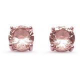 Round 2.00 ct Morganite Solitaire Earrings