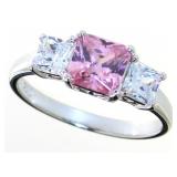 Princess Cut 1.50 ct Pink & White Topaz Ring