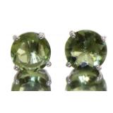 Natural 2.00 ct Green Amethyst Stud Earrings