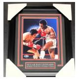 Autographed Sugar Ray Leonard Framed Photo