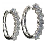 Gorgeous Large Diamond Hoop Earrings