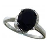 Oval 2.74 ct Black Onyx & Diamond Ring