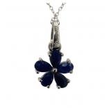 Natural 1.56 ct Sapphire Flower Necklace