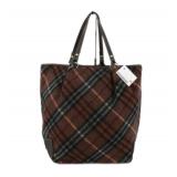 Burberry Nova Check Wool Shoulder Bag