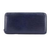 Louis Vuitton Blue Epi Zippy Wallet