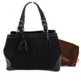 COACH Sinature Leather & Canvas Shoulder Bag