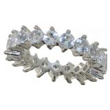 Natural 4.03 ct White Topaz Eternity Band