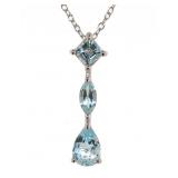 Elegant 1.50 ct Natural Sky Blue Topaz Necklace